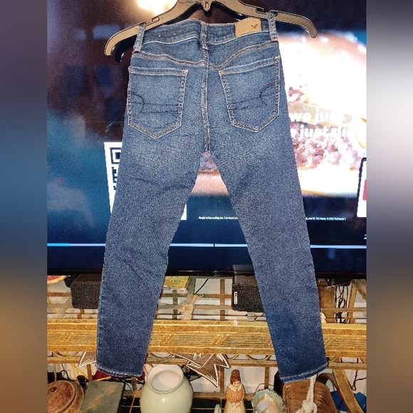 American Eagle super stretch Jegging crop denim jeans size 00 - Picture 3 of 4